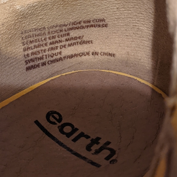 Earth Gemini Slip-on Wedge Sandals Yellow Leather Size 8.5 - Picture 7 of 10